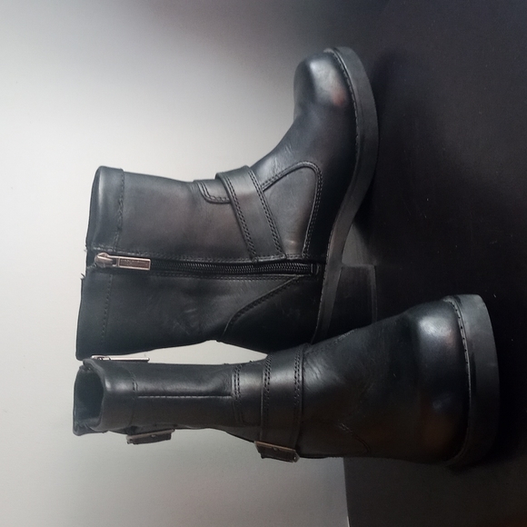 Harley-Davidson Shoes - Harley Davidson Double Buckle Side Zip Ankle Boots